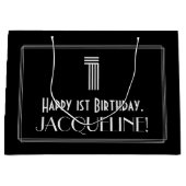 Eerste verjaardag — Art Deco Geïnspireerde look "1 Groot Cadeauzakje (Voorkant)