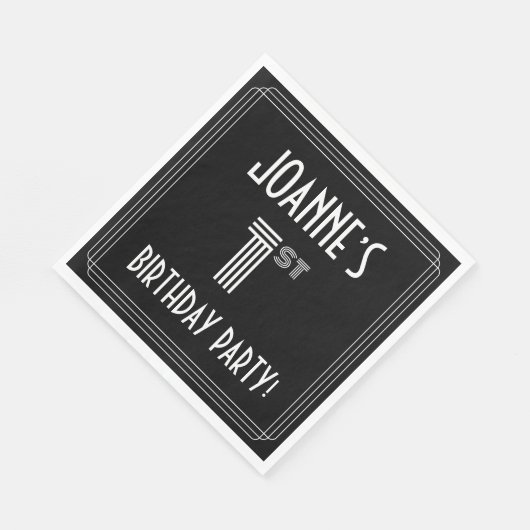 Eerste verjaardag: Art Deco Style + aangepaste naa Servet (Hoek)