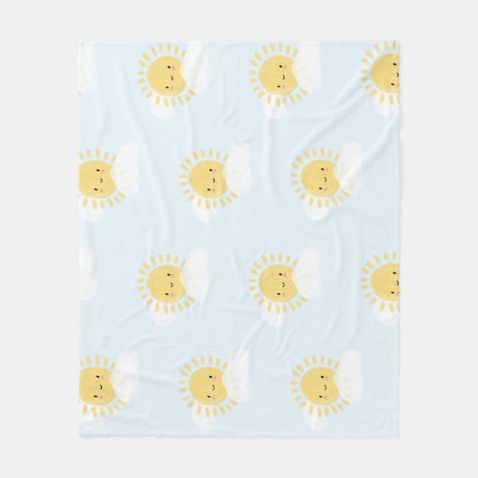 Eerste Verjaardag Baby shower Sunshine Schattigee Fleece Deken (Voorkant)
