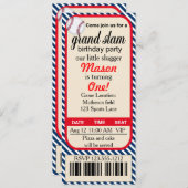 Eerste verjaardag Baseball Party uitnodiging (Voorkant / Achterkant)