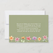 Eerste verjaardag bedankkaart 'Fairy' (Achterkant)