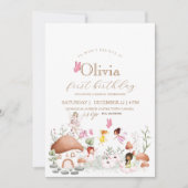 Eerste verjaardag Bloemen Feeën Pixie Meisjes Kaart (Voorkant)