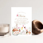 Eerste verjaardag Bloemen Feeën Pixie Meisjes Kaart