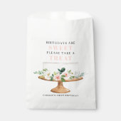 Eerste verjaardag Bloemencake Verjaardagen zijn zo Bedankzakje (Voorkant)