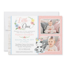 Eerste verjaardag bloemenkalf foto collage voor ba