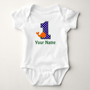Eerste verjaardag Boy Whale Romper
