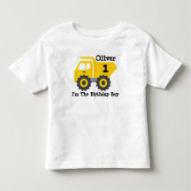 Eerste Verjaardag Boy Yellow Dump Truck