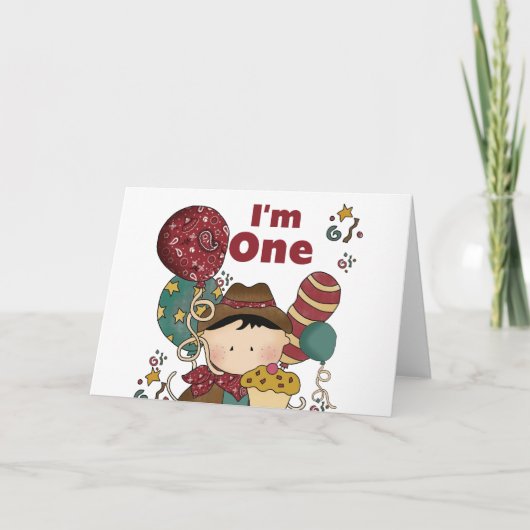 Eerste verjaardag Cowboy Tshirts en cadeaus Kaart (Voorkant)