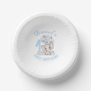 Eerste verjaardag Cute Elephant Herfst Boy Paper B Papieren Kommen