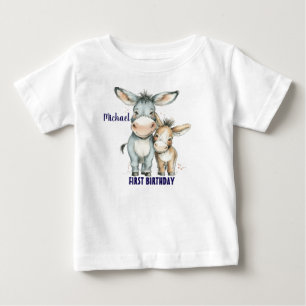 Eerste verjaardag Cute Ezel Personaliseerbaar