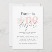 Eerste verjaardag: daisy boho retro pink girly sch kaart (Voorkant)