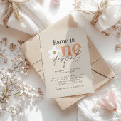 Eerste verjaardag: daisy boho retro terracotta nat kaart