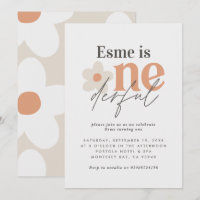 Eerste verjaardag: daisy boho retro terracotta nat