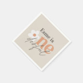 Eerste verjaardag: daisy boho retro terracotta nat servet (Hoek)