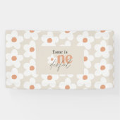 Eerste verjaardag: daisy boho retro terracotta nat spandoek (Horizontaal)