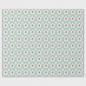 Eerste verjaardag daisy boho retro turquoise yello cadeaupapier (Vlak)