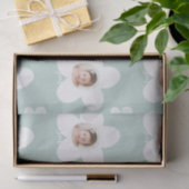 Eerste verjaardag daisy boho retro turquoise yello tissuepapier (Geschenk)