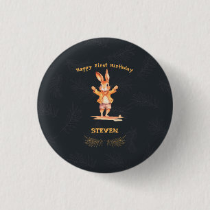 Eerste verjaardag dier ronde button 3,2 cm