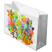 Eerste verjaardag Dierenzak Groot Cadeauzakje (Voorkant Gekanteld)