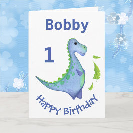 Eerste verjaardag Dinosaur personalize Boy's Name Kaart