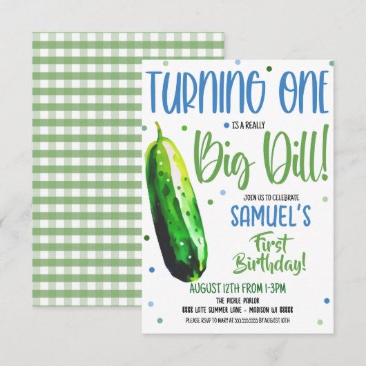 Eerste verjaardag: een grote uitnodiging (Voorkant / Achterkant)