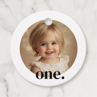 Eerste Verjaardag Foto Favoriet Label in Zwart-wit