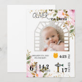 Eerste verjaardag foto teken sjabloon 1e verjaarda kaart (Voorkant / Achterkant)