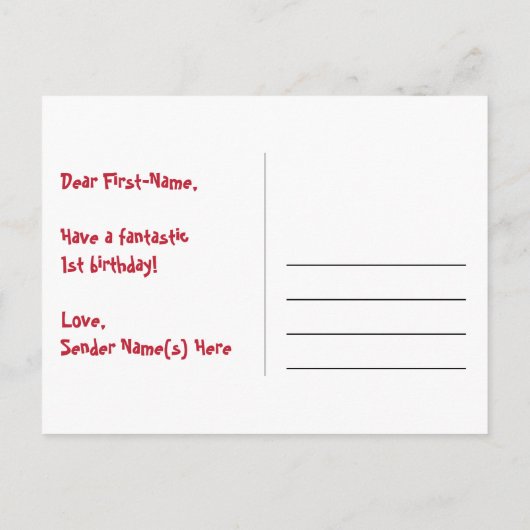 Eerste verjaardag: Fun Hearts Pattern, Rainbow 1 Briefkaart (Achterkant)