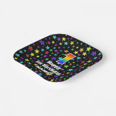 Eerste verjaardag: Fun Stars Pattern and Rainbow " Papieren Bordje (Gebogen)