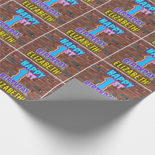 Eerste verjaardag: Fun, Urban Graffiti geïnspireer Cadeaupapier (Hoek)