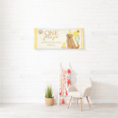 Eerste verjaardag gele retriever puppy spandoek (Insitu)