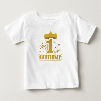 Eerste verjaardag Golden Letter T shirt