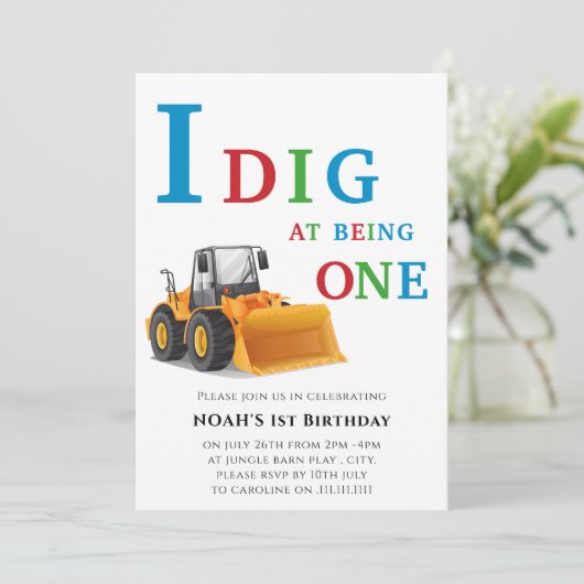 Eerste verjaardag graver thema kaart (Staand voorkant)