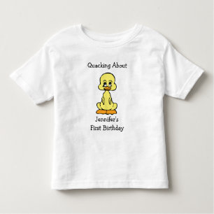 Eerste verjaardag Happy Little Yellow Ducking Kinder Shirts