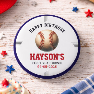 Eerste Verjaardag Honkbal Feestje Ronde Button 3,2 Cm