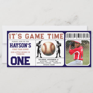 Eerste Verjaardag Honkbal Ticket 1e Verjaardag Kaart