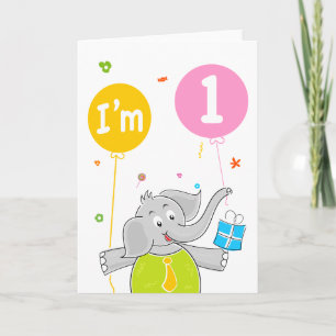 Eerste verjaardag Ik ben 1 jaar oud Kaart