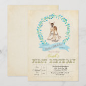 Eerste Verjaardag Jongen Herten uitnodiging (Voorkant / Achterkant)