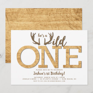 Eerste Verjaardag Jongen Wild One Kaart