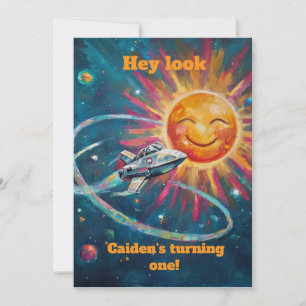 Eerste verjaardag jongensfeest digitale download kaart