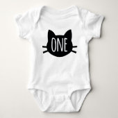 Eerste verjaardag - Kat Threadysuit Baby Romper (Voorkant)