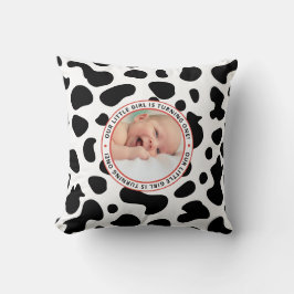 Eerste verjaardag kleine meisje foto kussen