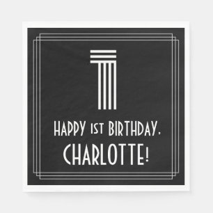 Eerste verjaardag: Kunst Deco Geïnspireerde kijk " Servet