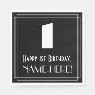 Eerste verjaardag: Kunst Deco Geïnspireerde kijk " Servet