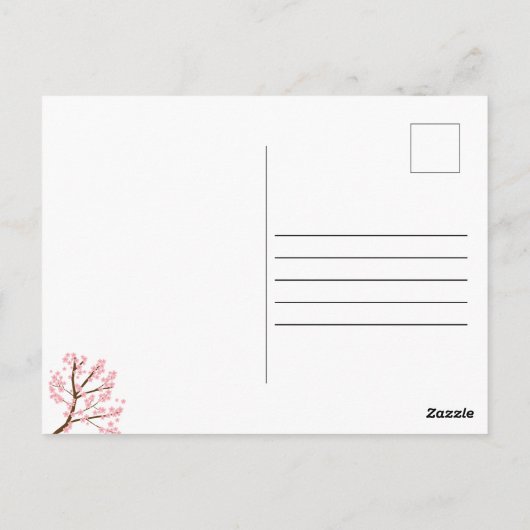 Eerste verjaardag Lente Kersenbloesems Bloemig Cut Briefkaart (Achterkant)