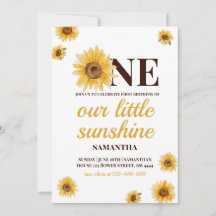 Eerste verjaardag Little Sunshine Sunflower Custom