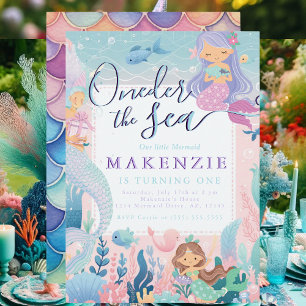 Eerste verjaardag Mermaid Kaart