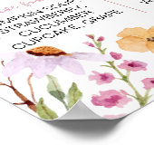 Eerste verjaardag mijlpaal bord Wildflower Poster (Hoek)