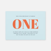 Eerste Verjaardag Moderne Pastel Blauw en Rood Kaart