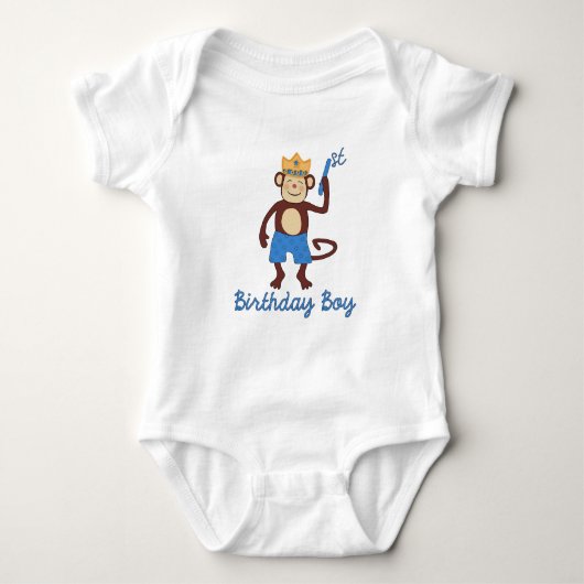Eerste verjaardag Monkey Boy T-shirt (Voorkant)